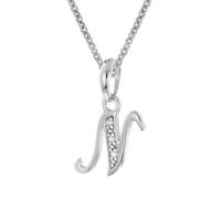 trendor Collana con ciondolo a forma di lettera N, in argento 925 rodiato, gioiello alla moda, per donne, idea regalo, 21240-N