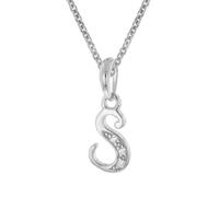 trendor Collana con ciondolo a forma di lettera S, in argento 925 rodiato, gioiello alla moda, da donna, idea regalo, 21240-S