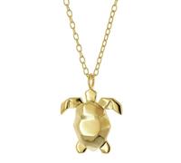 trendor Collana con ciondolo a forma di tartaruga, argento 925 placcato oro