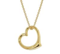 trendor Collana da donna Swinging Heart in argento placcato oro 45 cm | Collana da donna in argento sterling placcato oro con ciondolo a forma di cuore, ciondolo a cuore su catenina d'argento