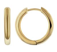 trendor Orecchini a cerchio con cerniera, argento sterling, placcati oro | Orecchini da donna e da uomo, altamente lucidati con superficie bombata, lucidati, diametro 17,3 mm, orecchini per donna e uo