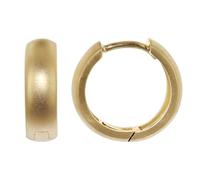 trendor Orecchini a cerchio piccoli, argento sterling 925, placcati oro, con cerniera, Ø 14 mm, 21705