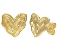trendor Orecchini a lobo da donna a forma di cuore, in argento sterling 925 placcato oro, modello 21563