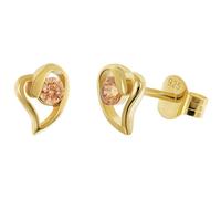 trendor Orecchini a lobo da donna in argento 925 placcato oro a forma di cuore arancione 21412-10