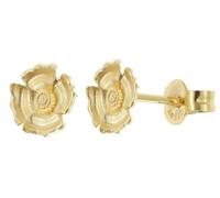 trendor Orecchini a lobo floreali da donna, argento 925, placcati oro 21999 | Orecchini da donna in argento sterling placcato oro, realizzati in Germania, orecchini a fiore per donna, regalo di gioielli