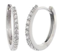 trendor Orecchini da donna a cerchio pieghevole in argento 925 con zirconi 14x13 mm 21693