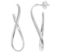 trendor Orecchini da donna, argento 925, a perno, 40 mm, 31159 | Orecchini a lobo da donna in argento sterling, orecchini lunghi dal design curvo, perfetti come regalo