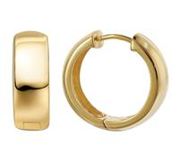 trendor Orecchini da donna, argento 925, placcati oro, a cerchio, Ø 16 mm | Orecchini a cerchio con chiusura a cerniera in argento sterling, orecchini in argento placcato oro, finitura lucida