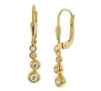 trendor Orecchini da donna, argento sterling 925, placcati oro, zirconi cubici, pendenti 21587