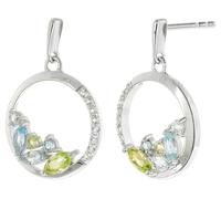 trendor Orecchini da donna, argento sterling 925, rodiati, pendenti con pietre colorate, 21886