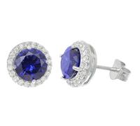 trendor Orecchini da donna in argento 925 con zirconi cubici blu 21318-06