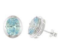 trendor Orecchini da donna in argento 925 con zirconi cubici, colore blu svizzero, codice articolo 21340-03