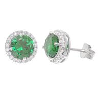 trendor Orecchini da donna in argento 925 con zirconi cubici verde 21318-05