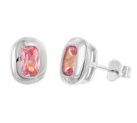 trendor Orecchini da donna in argento 925 con zirconi rosa 21440-09 | Eleganti orecchini a lobo da donna in argento sterling, con zirconi cubici, un regalo perfetto per le donne