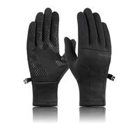 TRENDOUX Guanti Termici Donna Neve, Guanti Touch Screen Caldi Pile Invernali, Eleganti Antivento Antiscivolo, Bici Ciclismo Mtb Running Moto Scooter Sci Snowboard GuidaTrekking Corsa Sportivi - Nero S