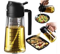 TrendPlain Spruzzino Olio per Friggitrice Aria 470ml, Dosatore Olio 2 in 1, Nero