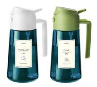 TrendPlain Spruzzino Olio per Friggitrice Aria 470ml, Dosatore Olio 2 in 1, Oliera Spray per Cucina, Insalata e Aceto, Accessori Cucina senza BPA (Bianco&Verde)
