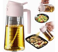 TrendPlain Spruzzino Olio per Friggitrice Aria 470ml, Dosatore Olio 2 in 1, Oliera Spray per Cucina, Insalata e Aceto, Accessori Cucina senza BPA (Pesca)