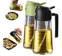 TrendPlain Spruzzino Olio per Friggitrice Aria 470ml, Dosatore Olio 2 in 1, Oliera Spray per Cucina, Insalata e Aceto, Accessori Cucina senza BPA - Nero e Verde