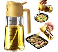 TrendPlain Spruzzino Olio per Friggitrice Aria 470ml, Dosatore Olio 2 in 1, Oliera Spray per Cucina, Insalata e Aceto, Accessori Cucina senza BPA - Giallo