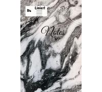 Trendstuff by Alachkar Notebook A4 Lined [Black Grey Marble] 120 Pages: 23 Sheets Ideal as a Diary, Bullet Journal, Idea Book, Writing Book, Sustainable and Climate Friendly