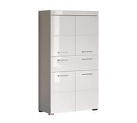 trendteam smart living Arredamenti, Materiale a Base di Legno, Bianco Liscio (Alta lucentezza), 73 x 132 x 31 cm