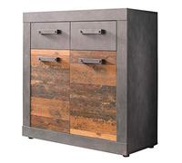 trendteam smart living IndyGD:Ko.GraphitGrauMatera, Fr.Old Wood, ABS.Graphit Grau Matera-NB,Kommode Arredamenti, Bianco, Taglia unica
