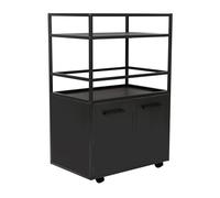 trendteam smart living - Mosaico - Carrello bar - Nero - Mobili da bar su ruote con 4 scomparti e 2 ripiani - 60 x 94 x 40 cm - Carrello da bar con telaio in metallo