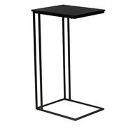 trendteam smart living - Strike - Tavolino in pratica forma a C - Nero - Comodino con design salvaspazio - 50 x 91 x 40 cm (L x A x P) - Tavolo da soggiorno su robusto telaio in metallo