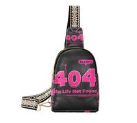 trendy 404 Error Life Not Found borse per gli uomini impermeabile fionda zaino borsa a tracolla per il viaggio, 404 Durata errore non trovato, 1 size