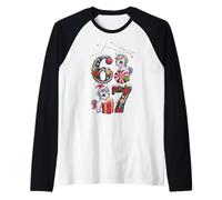 Trendy 67 Numeri Natale Slang 6 7 Holiday Gen Alpha Z Maglia con Maniche Raglan