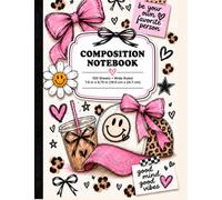 Trendy Aesthetic Composition Notebook: Girly Wide Ruled Notebook for School, College & Journaling