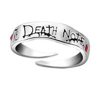 Trendy Anime Death Note Anelli Regolabili Carnevale Halloween Kira Split Ring Luce Yagami Cosplay Puntelli Luce Yagami Decorazioni per uomini donne