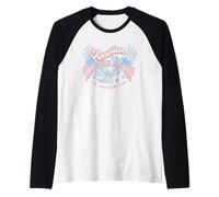 Trendy Apparel 4th of July America '76 USA Let Freedom Ring Maglia con Maniche Raglan