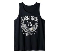 Trendy Apparel 4th of July Born Free '76 Bald Eagle & Stars Canotta