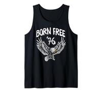 Trendy Apparel 4th of July Born Free '76 Soaring Bald Eagle Canotta