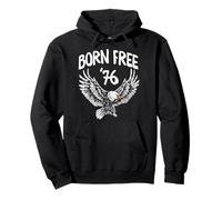 Trendy Apparel 4th of July Born Free '76 Soaring Bald Eagle Felpa con Cappuccio