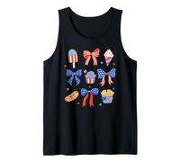 Trendy Apparel 4th of July Red White & Blue Bows & Snacks Canotta