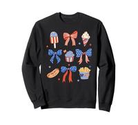 Trendy Apparel 4th of July Red White & Blue Bows & Snacks Felpa