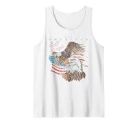 Trendy Apparel 4th of July The American Bald Eagle US Flag Canotta