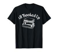 Trendy Apparel all Booked Up Stack of Books Bold Outline Maglietta