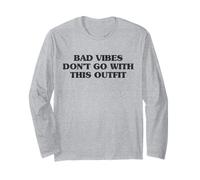Trendy Apparel Bad Vides Don't Go with This Outfit Bold Text Maglia a Manica