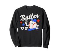 Trendy Apparel Batter Up Happy Cartoon Baseball Ready To Bat Felpa