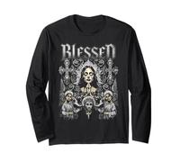 Trendy Apparel Blessed Praying Woman Surrounded By Crosses Maglia a Manica