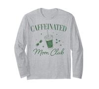 Trendy Apparel Caffeinated Mom Club Sunglasses & Iced Coffee Maglia a Manica