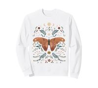 Trendy Apparel Celestial Butterfly Lunar Phases And Flowers Felpa