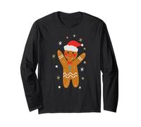 Trendy Apparel Christmas Happy Little Gingerbread Man Cookie Maglia a Manica