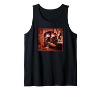 Trendy Apparel Christmas Santa Stuck in Chimney Fireplace Canotta
