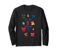 Trendy Apparel Christmas Tis The Season of Colorful Bows Maglia a Manica