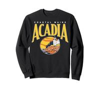 Trendy Apparel Costal Maine Acadia Lighthouse Ocean Sunset Felpa